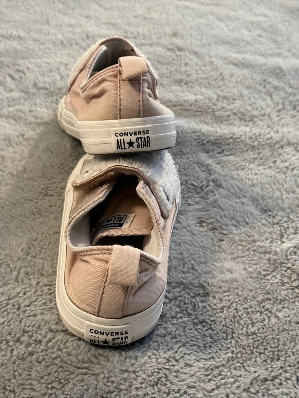Converse All Star Toddler Girls Blush Pink Fuzzy Slip On - 10T